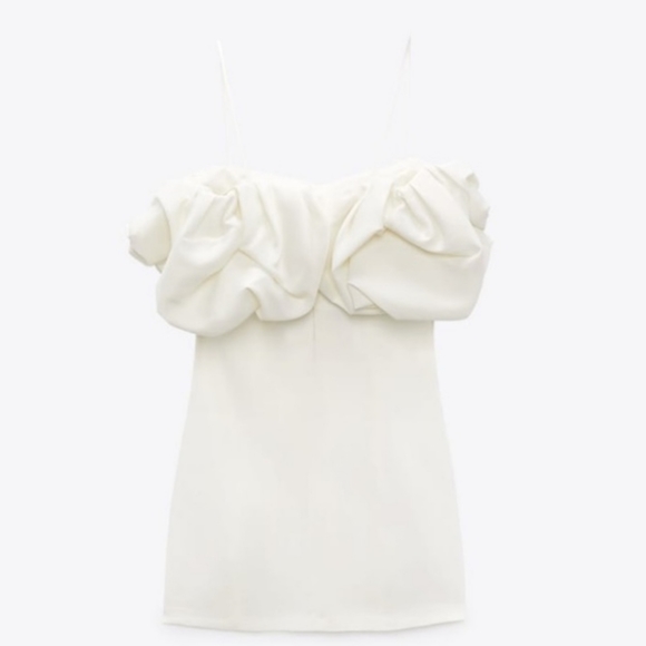 NWT Zara Voluminous Satin Effect Dress, Size L - Picture 12 of 15